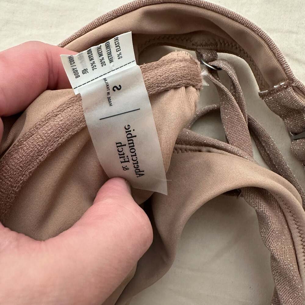 Abercrombie & Fitch Bronze Sparkle Underwire Balconette Bikini Top - Picture 6 of 7